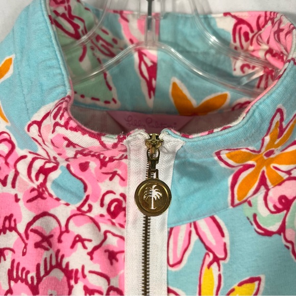 Lilly Pulitzer Breakwater Blue Lolita Skipper Popover Quarter Zip Sweatshirt XS - Picture 6 of 6